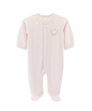 Baby Club Chic Pretty Bows & Roses Footie w/ Embroidered Collar