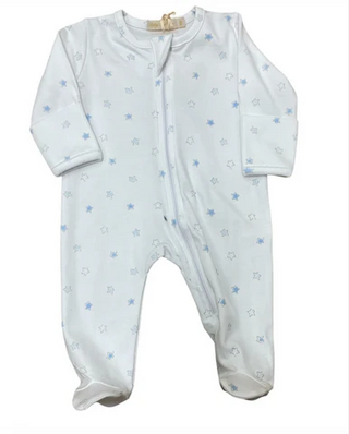 Baby Club Chic Blue Little Stars Zipped Footie