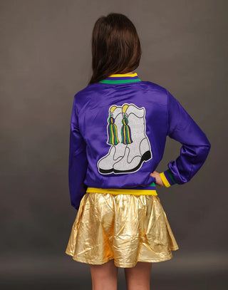 Blended Spirit Purple Satin Mardi Gras Boot Jacket (Adult)
