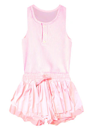 Tractr Racerback Dance Romper - Light Pink