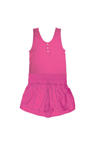 Tractr Hot Pink Running Romper