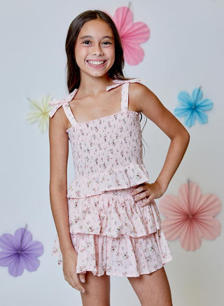 Design History Pink Floral 2Pc Skirt Set