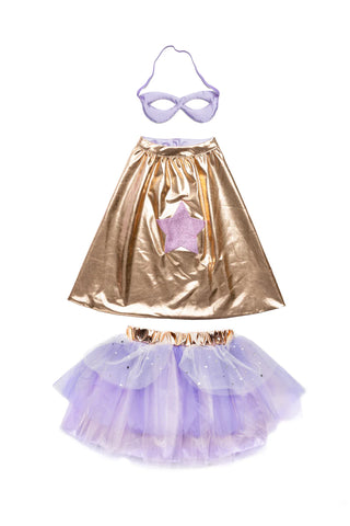 Super Duper Tutu/Cape/Mask Set - Rose Gold/Lilac