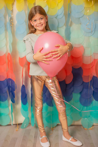 Great Pretenders Gold Metallic Love Life Leggings