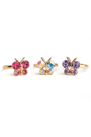 Great Pretenders Boutique Chic 3Pc Butterfly Gem Ring Set