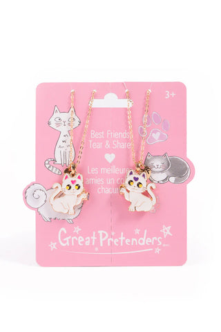 Great Pretenders Smitten Kitten Tear & Share Necklace