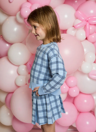 Design History L/S Blue Twist Skirt Set