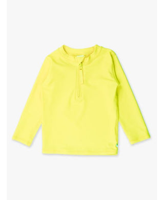 Rugged Butts Long Sleeve Zipper Rash Guard - Neon Yellow