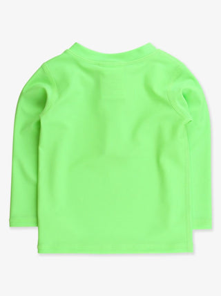 Rugged Butts Long Sleeve Zipper Rash Guard - Neon Honeydew