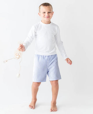 Rugged Butts Periwinkle Blue Seersucker Swim Trunks