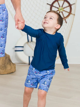 Rugged Butts Blue Seas The Day Swim Trunks