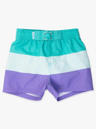 Rugged Butts Green/Purple Colorblock Swim Trunks