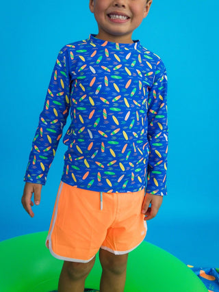 Performance Hybrid Dolphin Hem Swim Trunks - Neon Orange