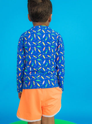 Performance Hybrid Dolphin Hem Swim Trunks - Neon Orange