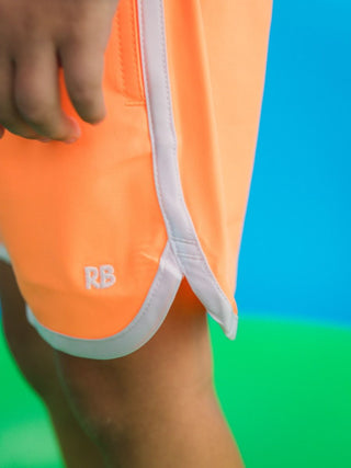 Performance Hybrid Dolphin Hem Swim Trunks - Neon Orange