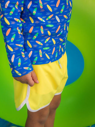 Performance Hybrid Dolphin Hem Swim Trunks - Neon Yellow