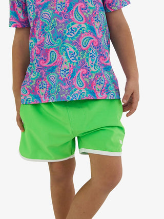 Performance Hybrid Dolphin Hem Swim Trunks - Neon Lime