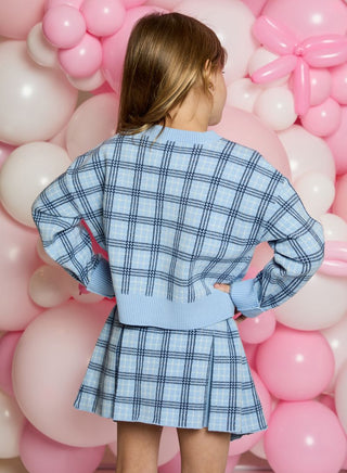 Design History L/S Blue Twist Skirt Set