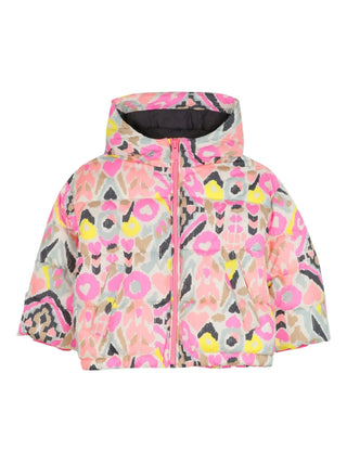 Billie Blush Girls Floral Printed Puffer Jacket