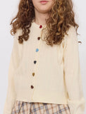 Mochi Heart Button Sweater Cardigan