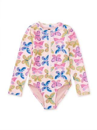 Tea Collection L/S Rash Swimsuit - Flutter Fiesta