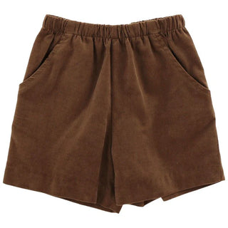 Bailey Boys Cord Elastic Waist Short - Chocolate Brown