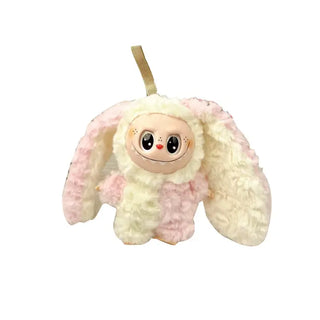 Fluffy Big Eared Bunny Vinyl Monster Doll Keychain