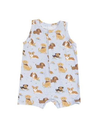 Angel Dear Best Friend Dog Blue- Sleeveless Shortie Romper