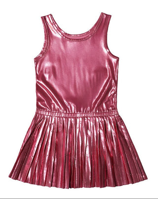 MIA NY Pink Metallic Pleated Dress