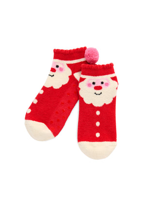Shiraleah Santa Home Socks in red with pom-pom