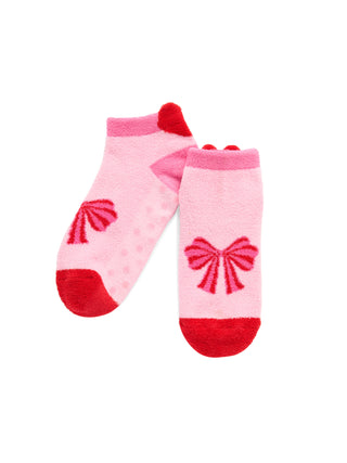 Shiraleah Bow Home Socks in pink