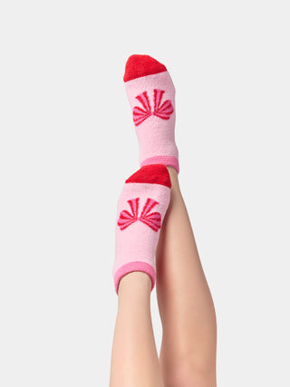 Shiraleah bow socks with plush heart heel