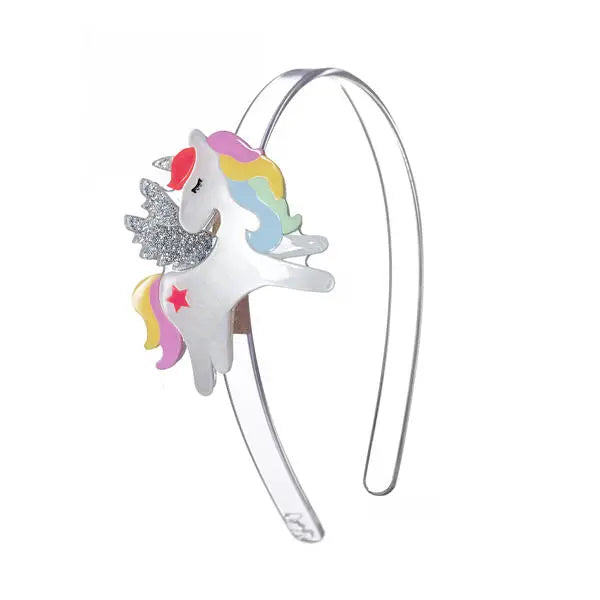 Acrylic Headband - Flying Unicorn (Pastel Shades)