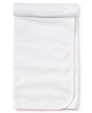 Magnolia Baby Pink Dots Crochet Trim Receiving Blanket