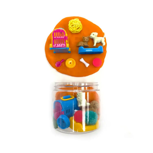 EGKD Puppies and Kitties Play Dough to Go Jar