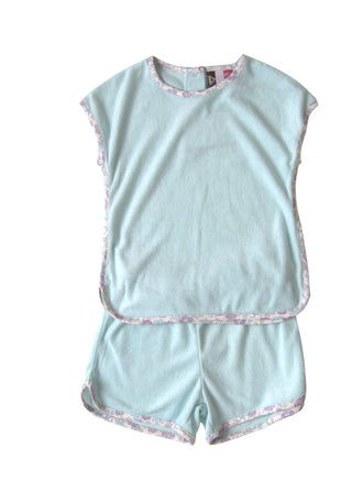 Quinn Terry Cloth Short Set - Aqua