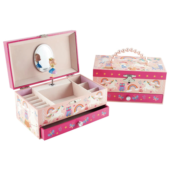 Floss & Rock Rainbow Woodland Jewelry Box with Pearl Handle