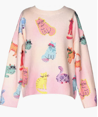 Baby Sara Cat Print Sweater