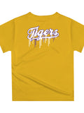 Tigers Baseball Dripping Helmet Yellow Tee Shirt