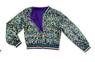 Mardi Gras Confetti Sequins Bomber Jacket