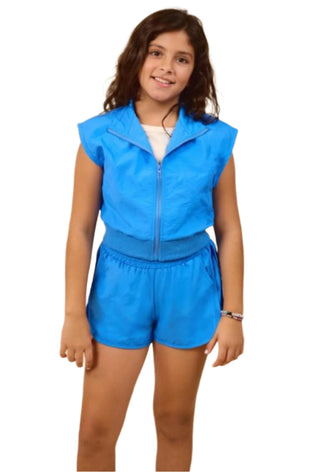 Sadie & Sage 2Pc Nylon Short Set - Blue
