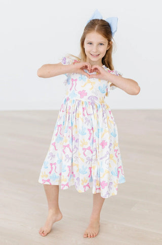 Mila & Rose Bow-tastic Flutter Sleeve Twirl Dress