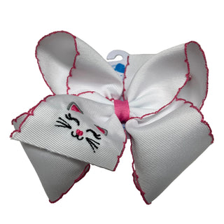 Embroidered Moonstitch Embroidered Cat Bow