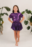 Blended Spirit 2Pc Shimmery Short Set - Purple