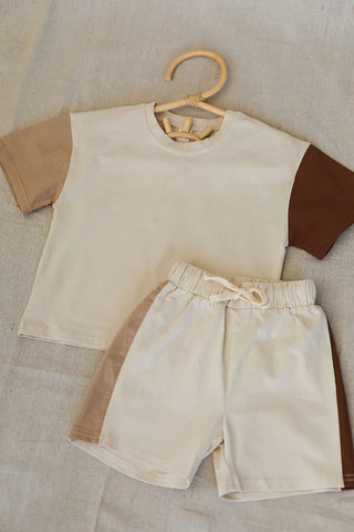 Ntrl 2Pc Taylor Color Block Short Set
