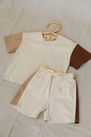 Ntrl 2Pc Taylor Color Block Short Set
