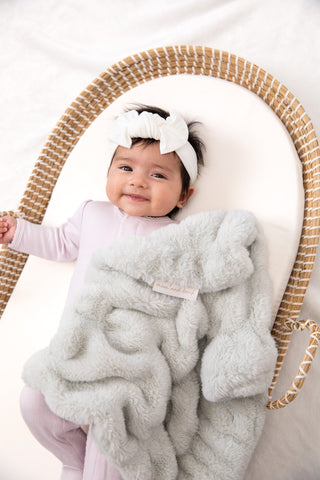 Bei Bei Love You to the Moon and Back faux fur lovey, additional view