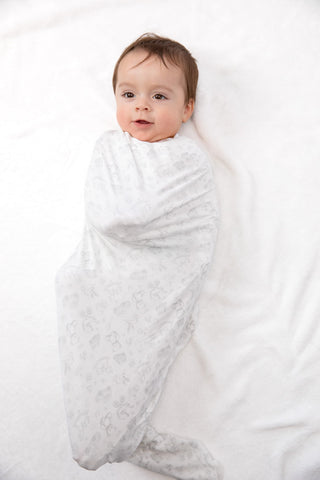 Bei Bei bamboo swaddle in silver Nursery Toile, additional view