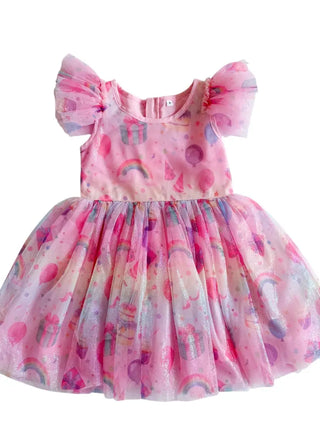 Birthday Print Tulle Dress