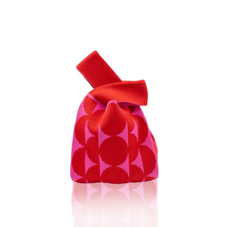 Dainty Knit Tote - Half Circle Red